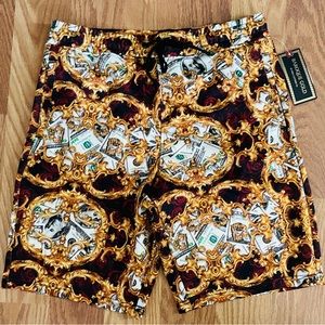 BAROQUE GOLD Unique NWT Italian Designer Inspired SHORTS Large